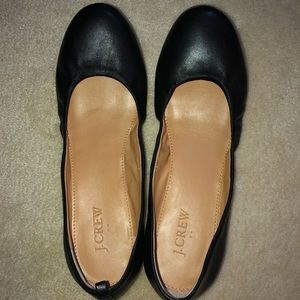 J. Crew Anya Leather Ballet Flats - Black